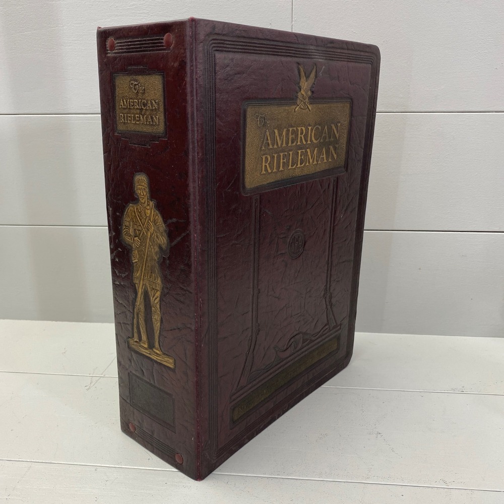 NRA American Rifleman Magazine Leather Binder 1961 Full Year Collection Vintage